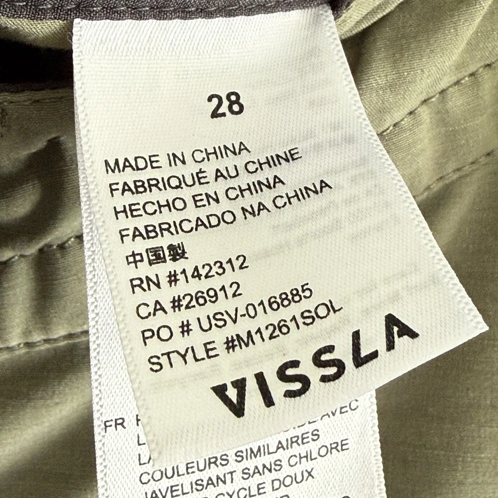 Vissla‎ Solid Sets Boardshort Mens 28 Khaki Cocotex Upcycled Coconut Stretch